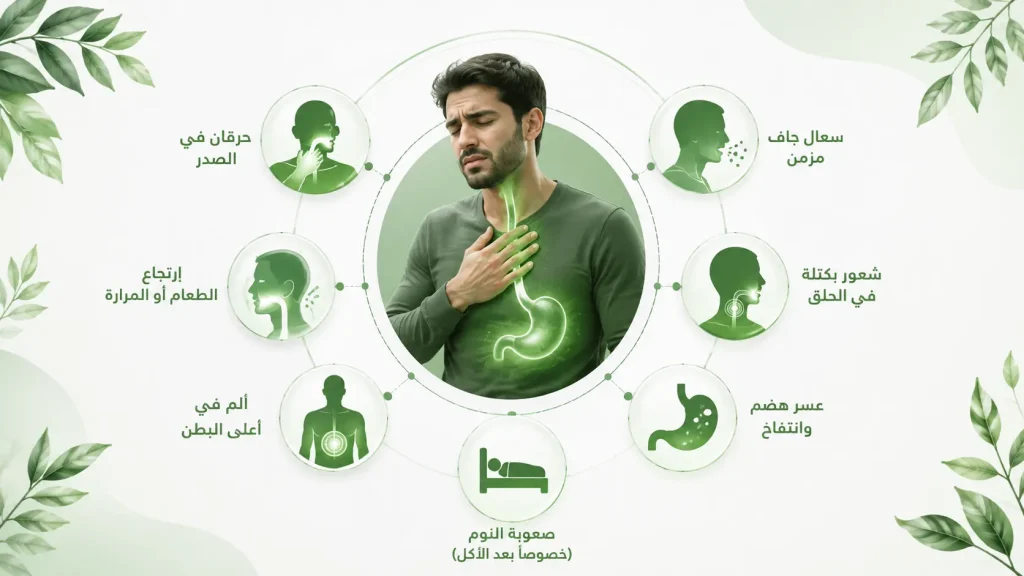 اعراض ارتجاع المريء
